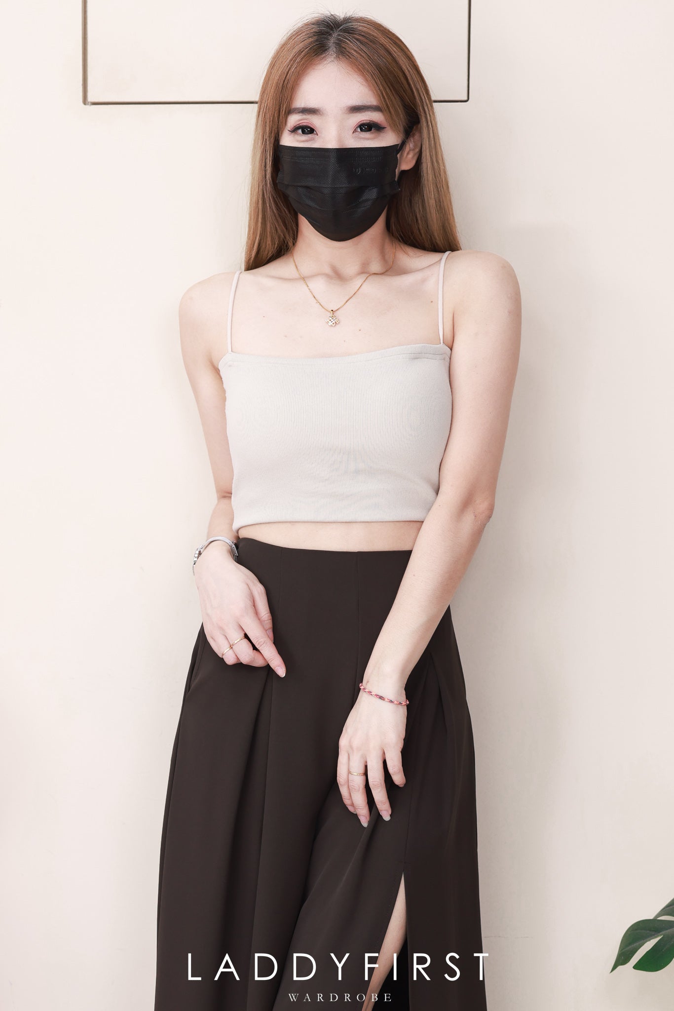 【L82843】高品质两侧性感开叉设计西装脆感阔脚高腰百搭长裤，有口袋 ❤️❤️ 【A-R1-C1】