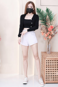 【S80484】独家爆款多巴胺色系卫衣棉质后副松紧弹力高腰休闲百搭短，有口袋 ❤️❤️ 【B-R1-C1】