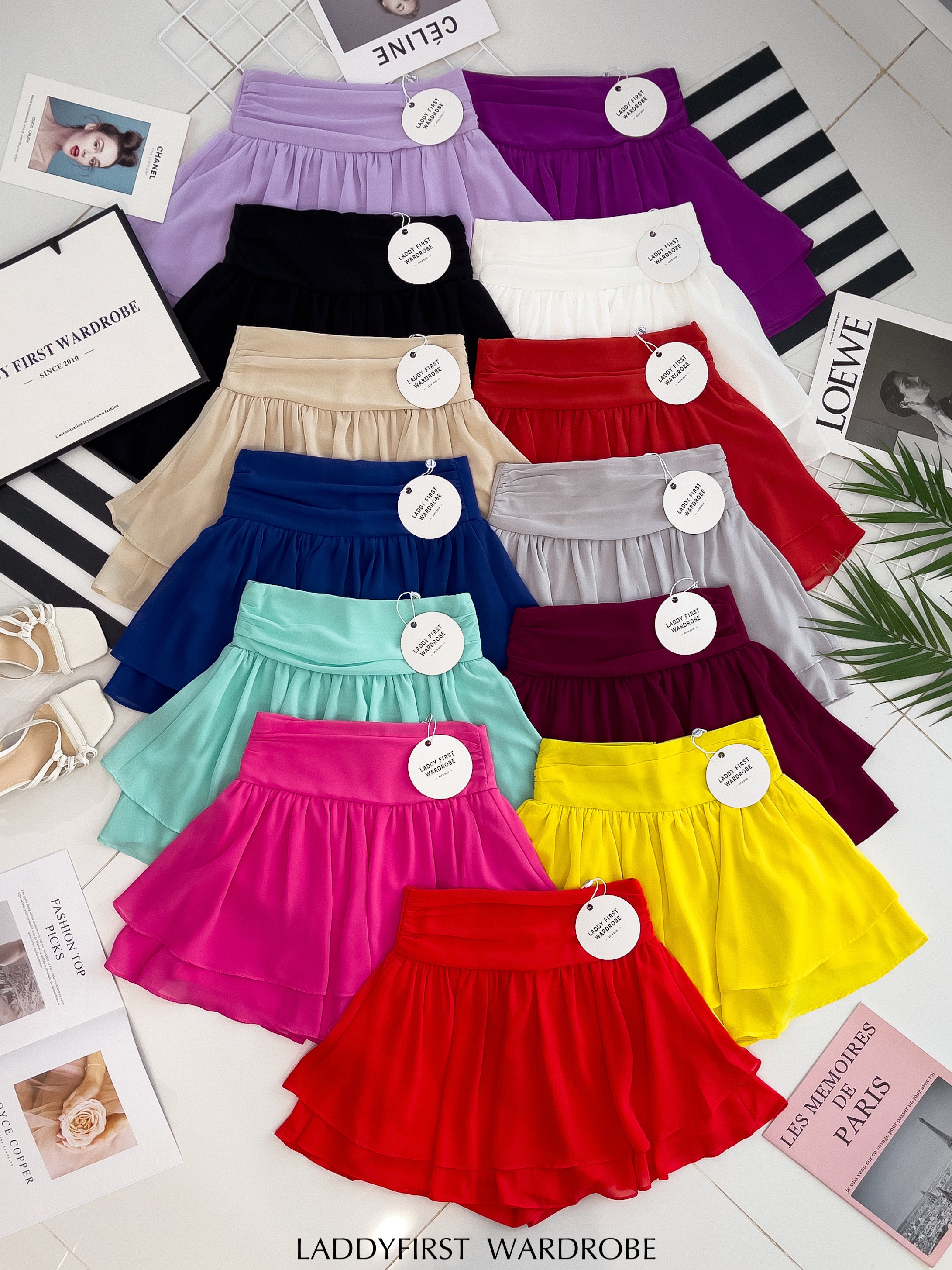 【S681131】‼️爆单王再次到货‼️【独家小圆饼】高质量西装拼雪纺蓬蓬高腰裙子【A-R3-C4】