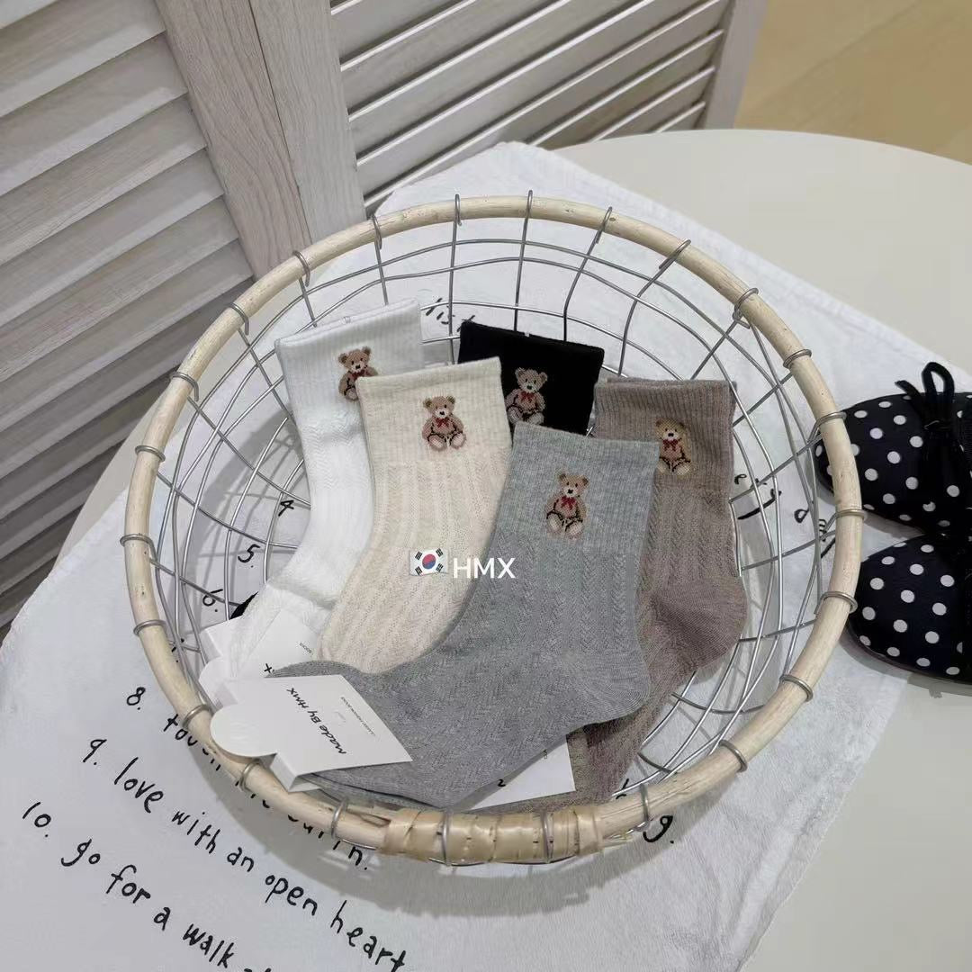 【P7267】✨现货✨高颜值INS风熊熊🐻袜子 🧦【XB03-B65】