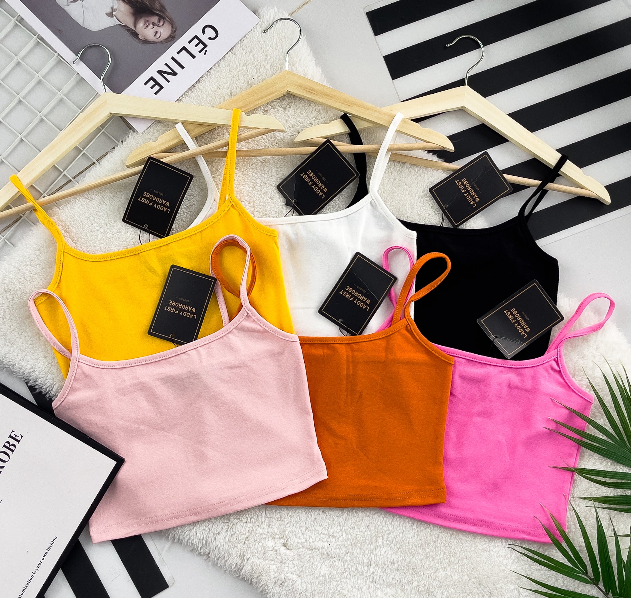 【T3395】独家爆款方领无袖肩带纯棉弹力内搭上衣 ❤❤ 【B-R2-C1】