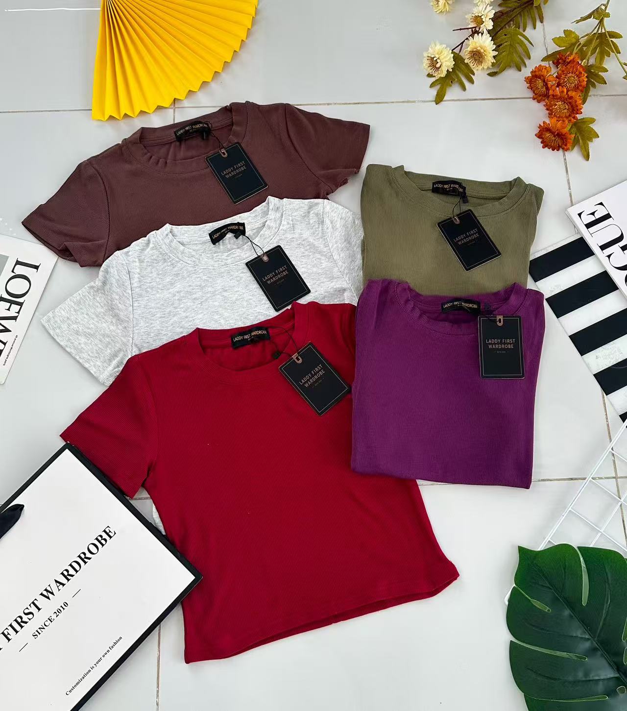 【T8673-1】⚡补货预订款⚡独家爆款高品质圆领短袖螺纹弹力日常休闲百搭上衣 #衣柜必有百搭款 #推荐必入 ❤❤