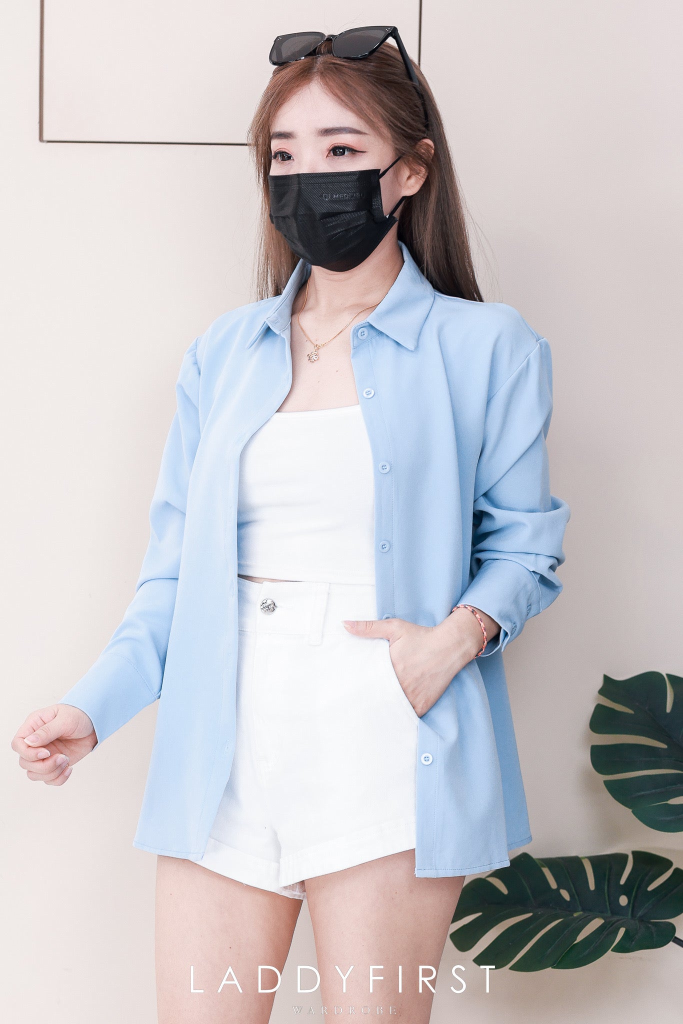 【T80340】＊订单不断＊ 独家爆款高品质韩式宽松版多巴胺色系翻领长袖西装衬衫上衣❤️【A-R1-C5】