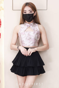 【S68135】【LFW独家小圆饼】【直播间搭配】双层蛋糕百褶荷叶边高腰显瘦西装裙子，内层防走光短裤 ❤️❤️ 【C-R3-C5】