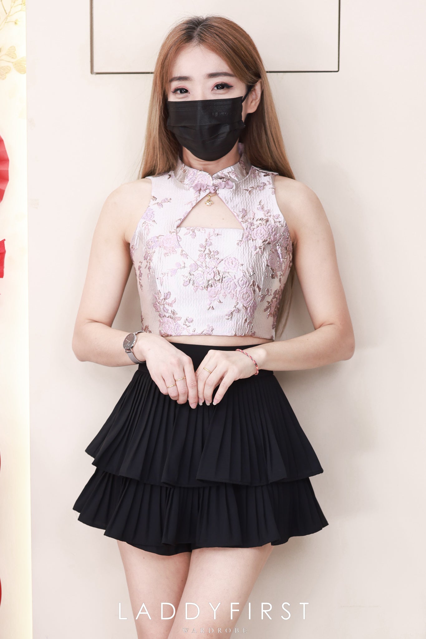 【S68135】【LFW独家小圆饼】【直播间搭配】双层蛋糕百褶荷叶边高腰显瘦西装裙子，内层防走光短裤 ❤️❤️ 【C-R3-C5】