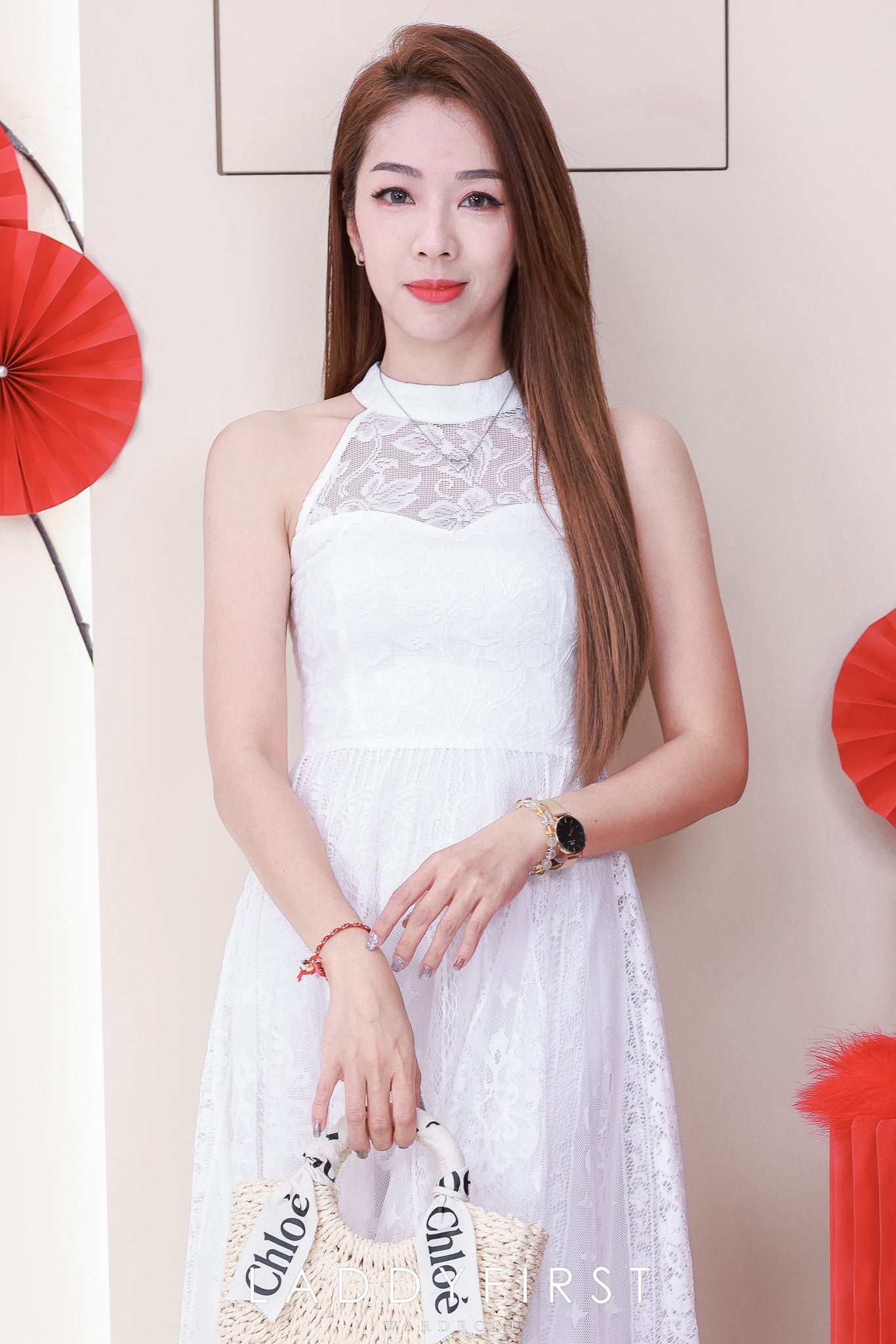 【D7173】高品质高端气质CUT IN无袖温柔风蕾丝连身裙子 ❤❤