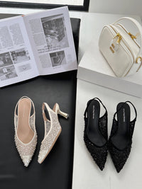 【R699-206】✨现货✨高品质气质水钻尖头高跟鞋 👠
