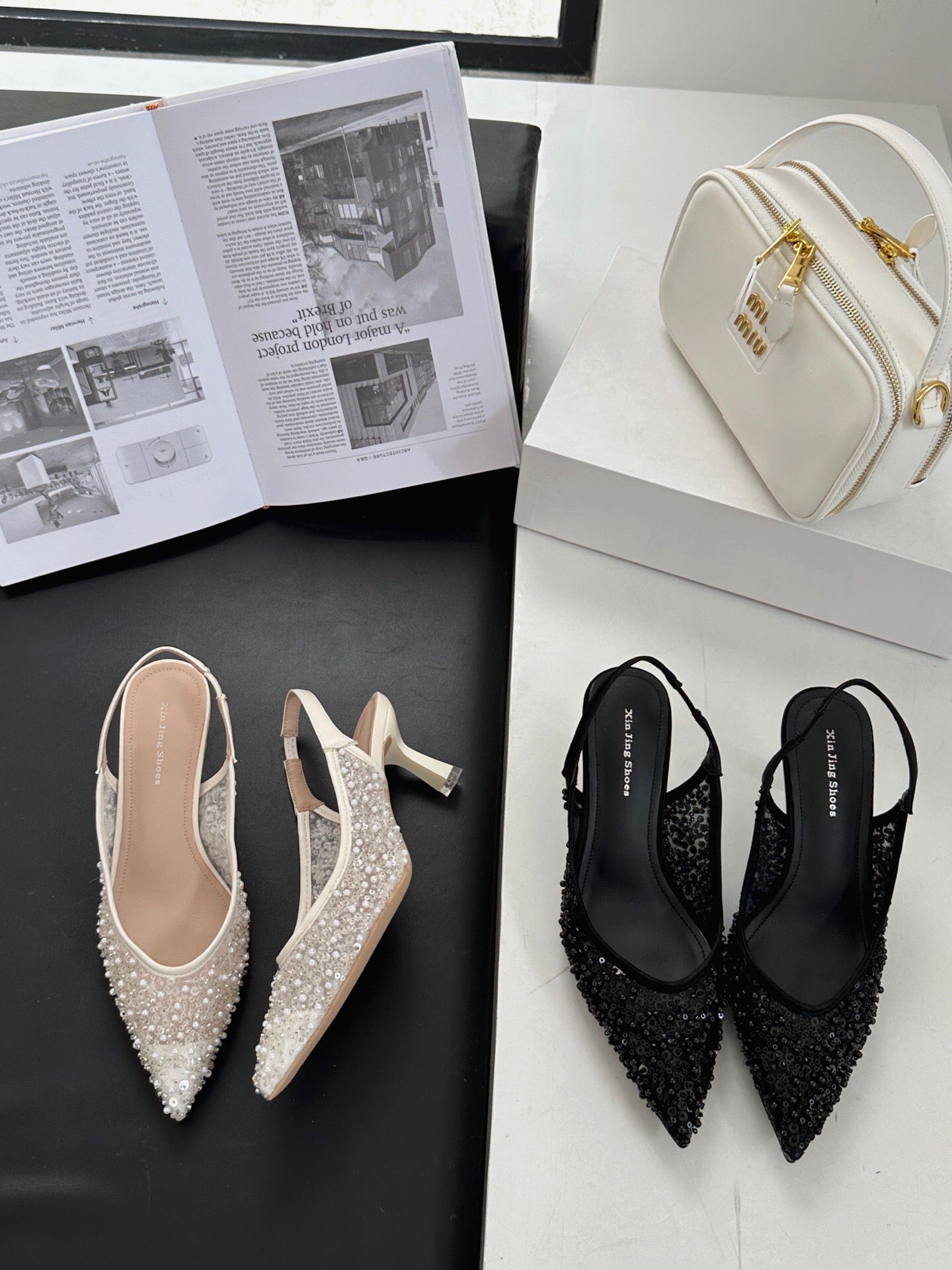 【R699-206】✨现货✨高品质气质水钻尖头高跟鞋 👠