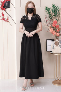 【SS3433】【网站福利款✨】【LFW独家小圆饼】高品质两件式高端气质时装套装 短袖蕾丝时装上衣➕中长款西装高腰裙子 ❤️❤️【D-R3-C5】