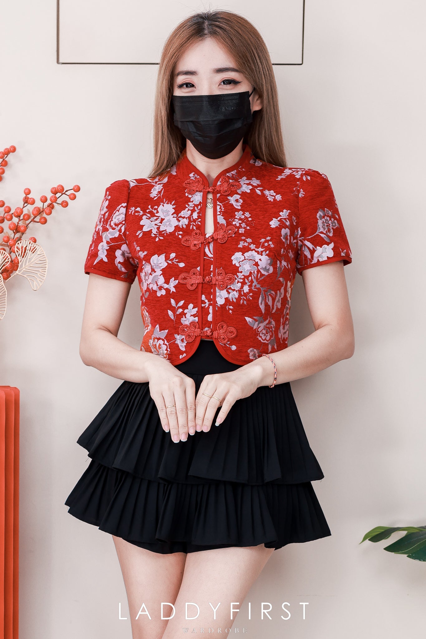 【S68135】【LFW独家小圆饼】【直播间搭配】双层蛋糕百褶荷叶边高腰显瘦西装裙子，内层防走光短裤 ❤️❤️ 【C-R3-C5】