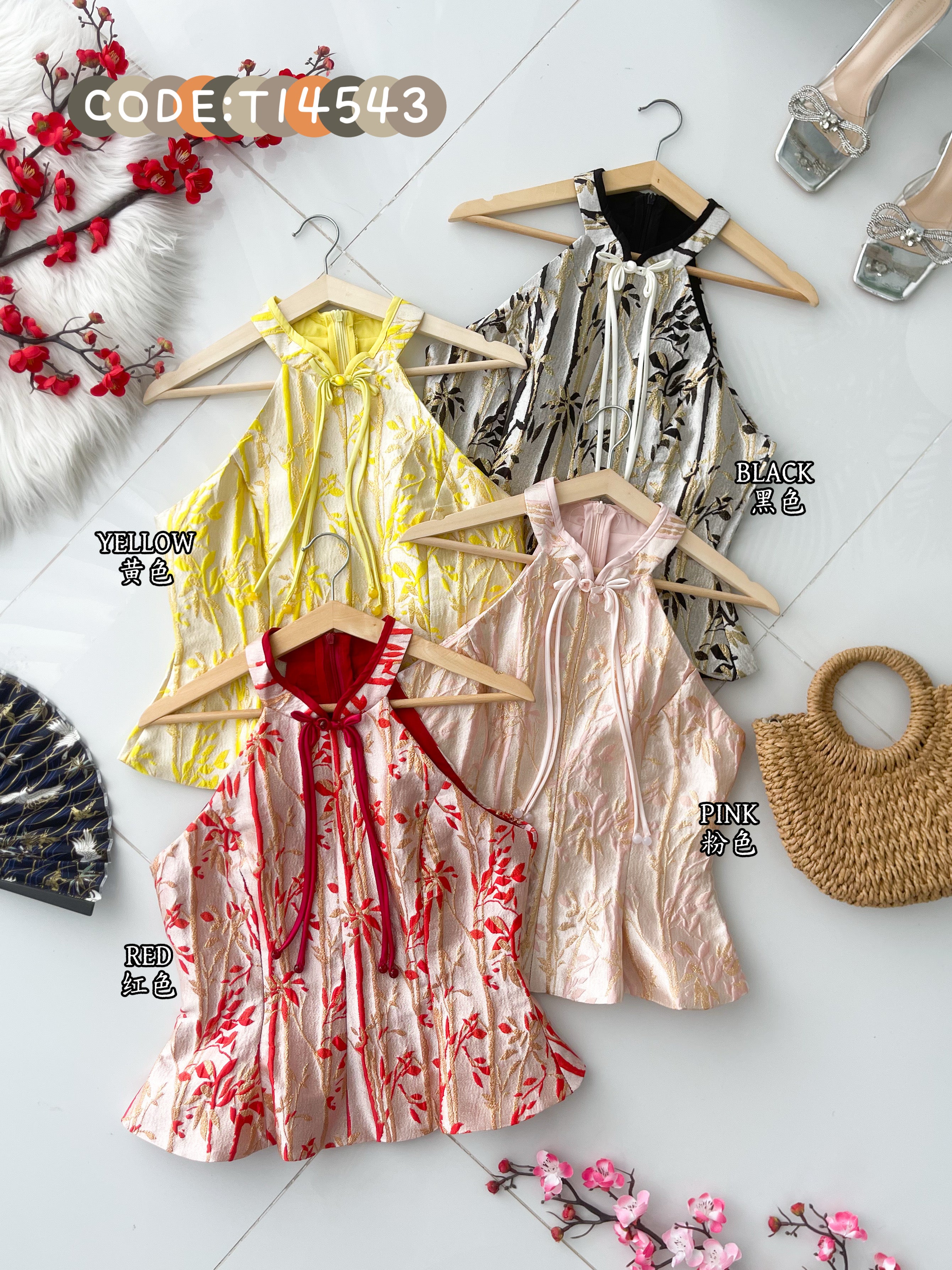 【T14543 / 37573】高品质高端气质收腰版提花旗袍上衣 ❤❤