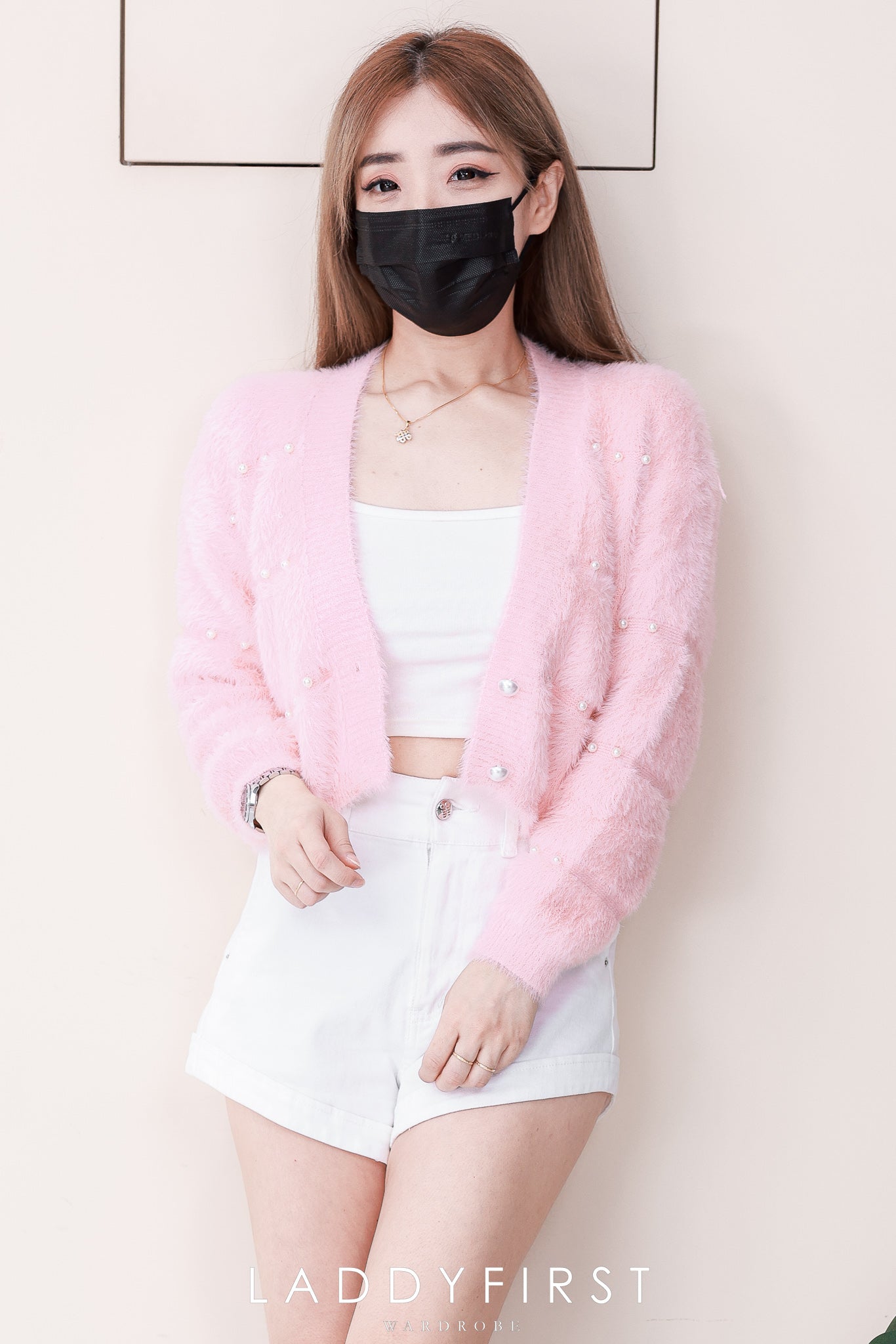 【JK6780】高品质舒服柔软细腻钉珠毛毛长袖外套 ❤❤
