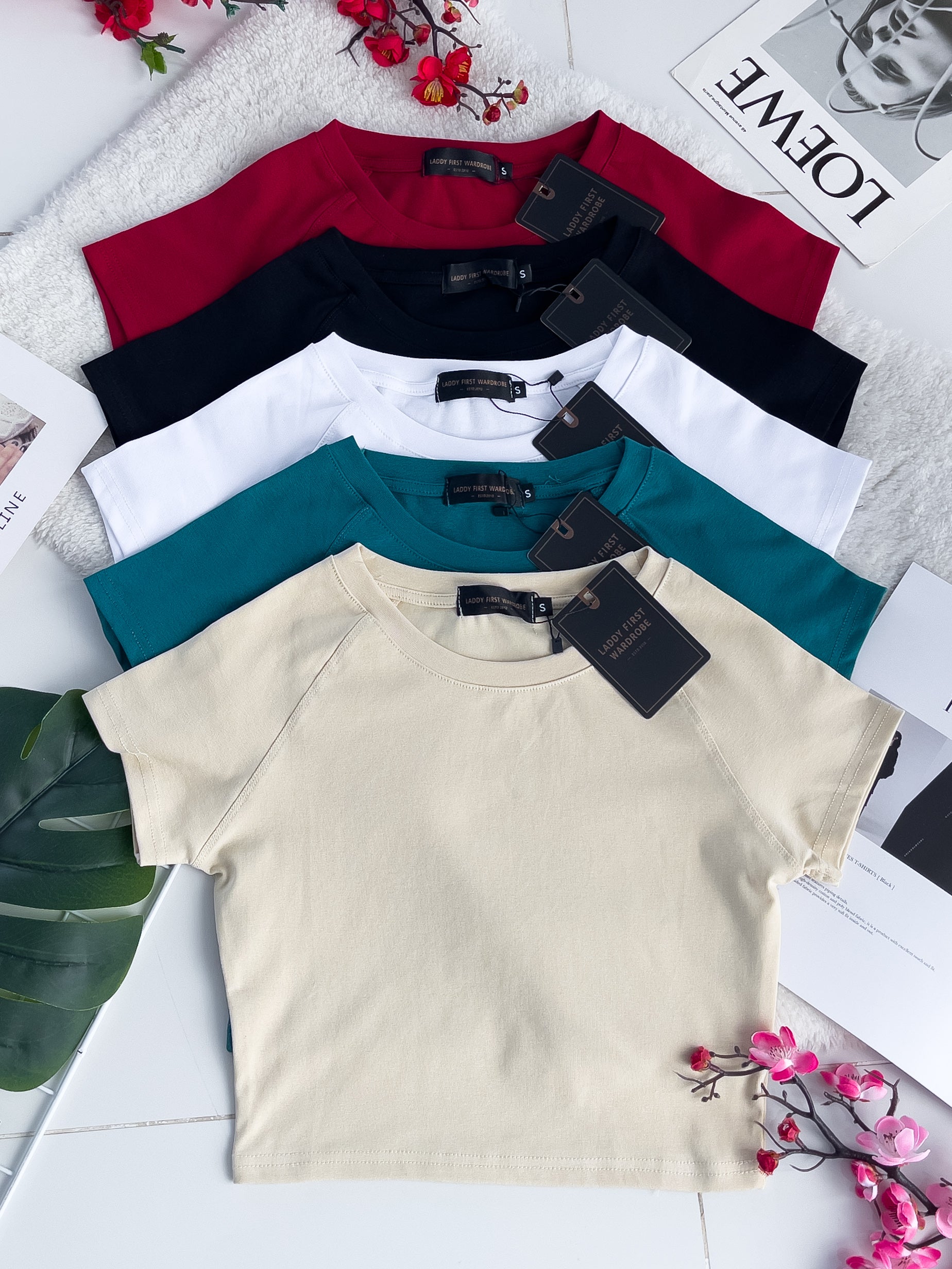 【T80792-2】【直播间搭配款】独家爆款高品质纯棉弹力圆领短袖简约日常百搭款上衣 #衣柜必入手百搭款 ❤❤ 【A-R1-C3】