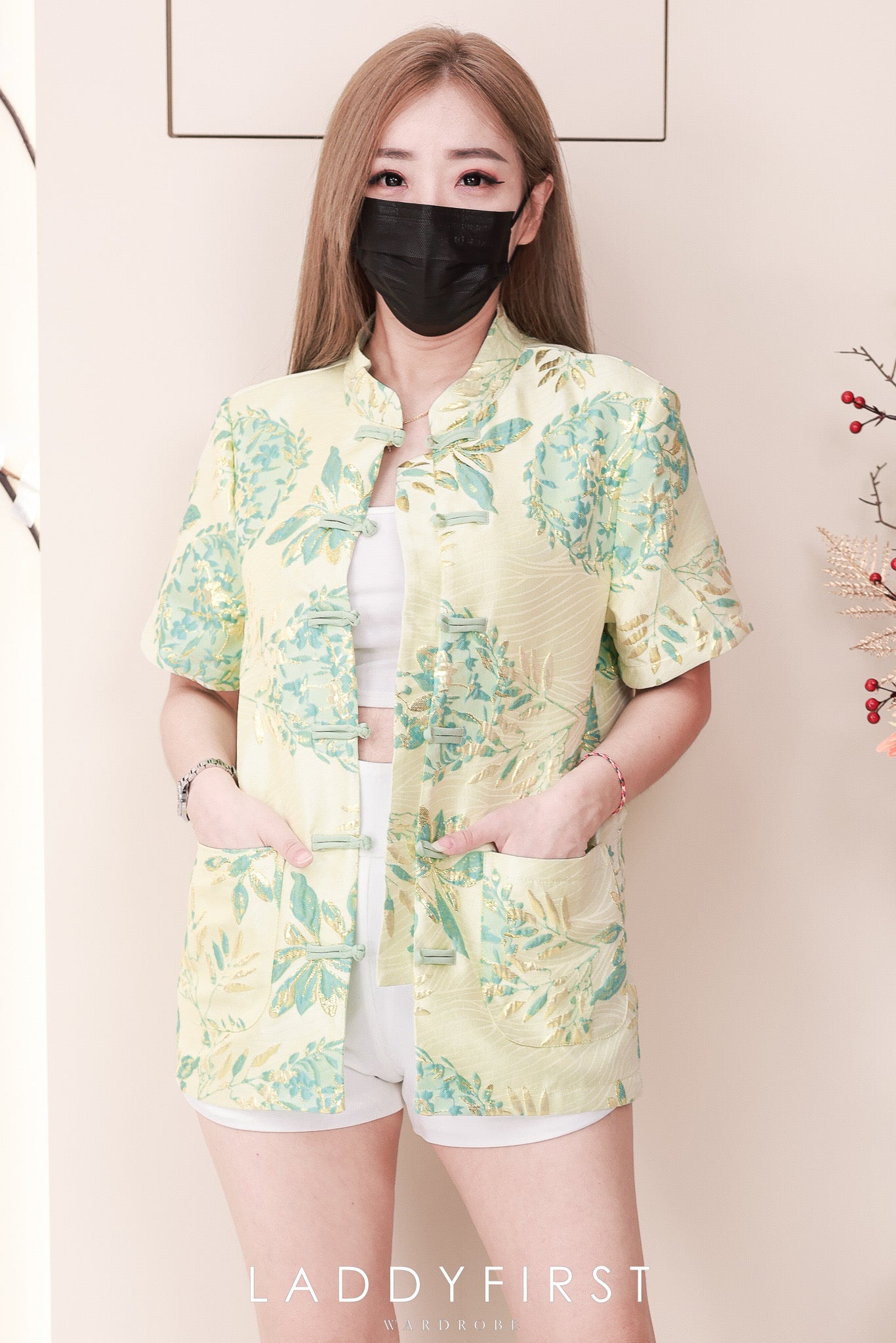 【T3386-1】【LFW独家小圆饼】高品质男女同款高端大气提花唐装旗袍上衣，有口袋 ❤️❤️