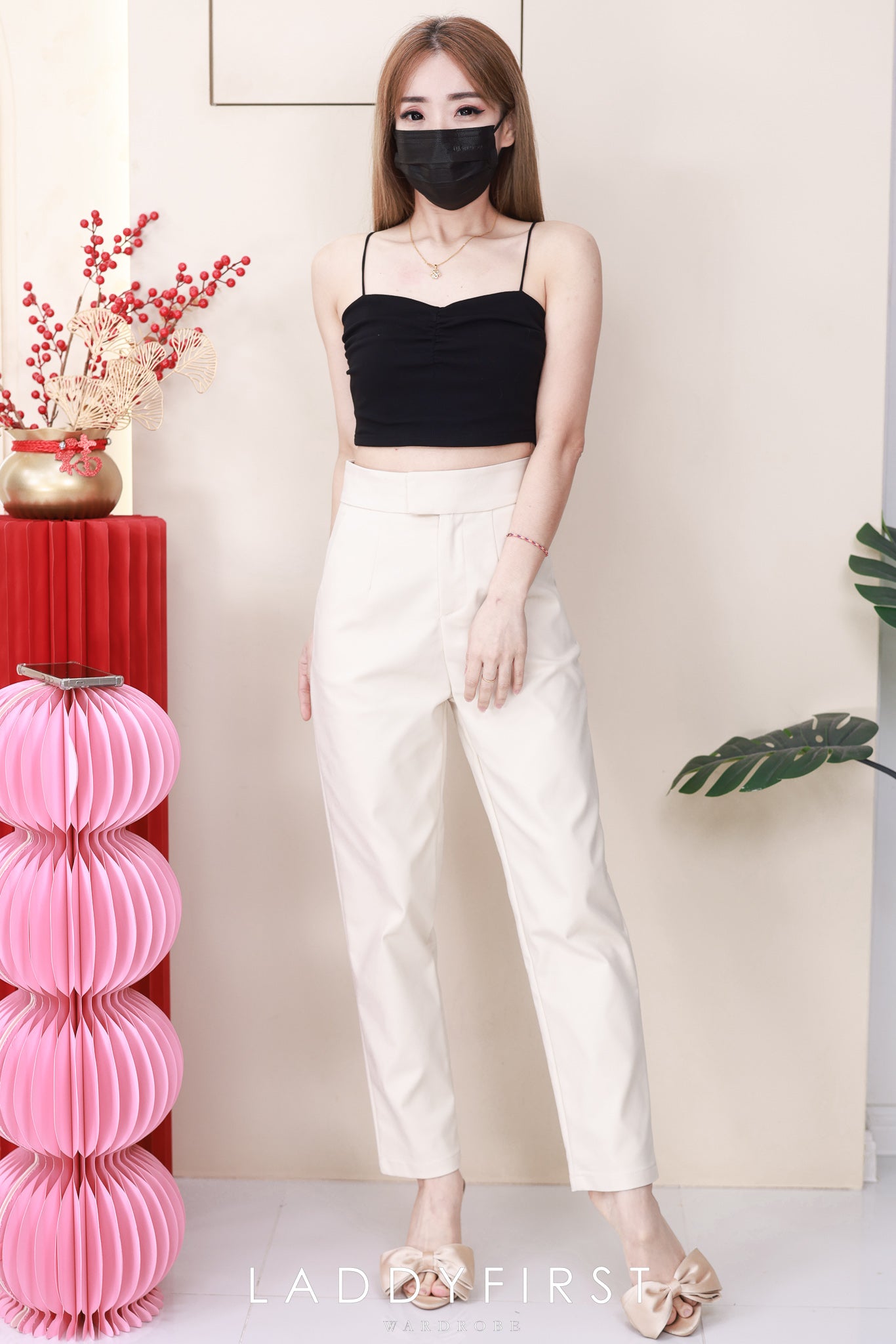 【L80390】高品质OL西装高腰九分长裤，有口袋 ❤️❤️ 【A-R1-C3】