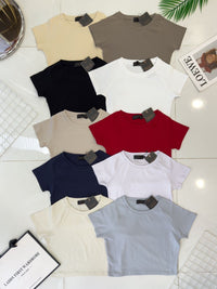 【T80792】【直播间搭配款】独家爆款高品质纯棉弹力圆领短袖简约日常百搭款上衣 #衣柜必入手百搭款 ❤❤【A-R3-C2】