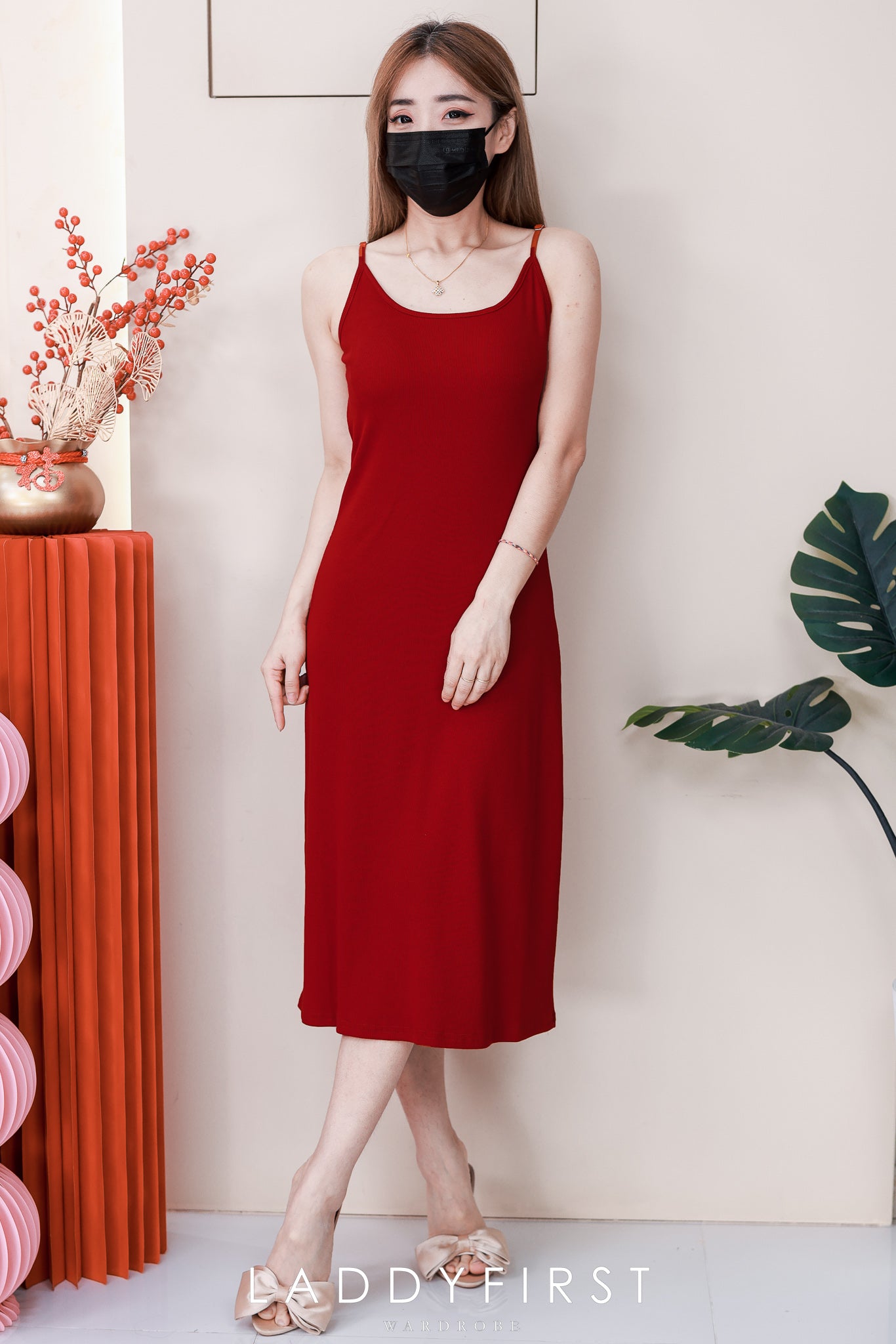 【D82702】高品质带胸垫自调无袖肩带螺纹弹力慵懒休闲风百搭连身裙子 ❤❤