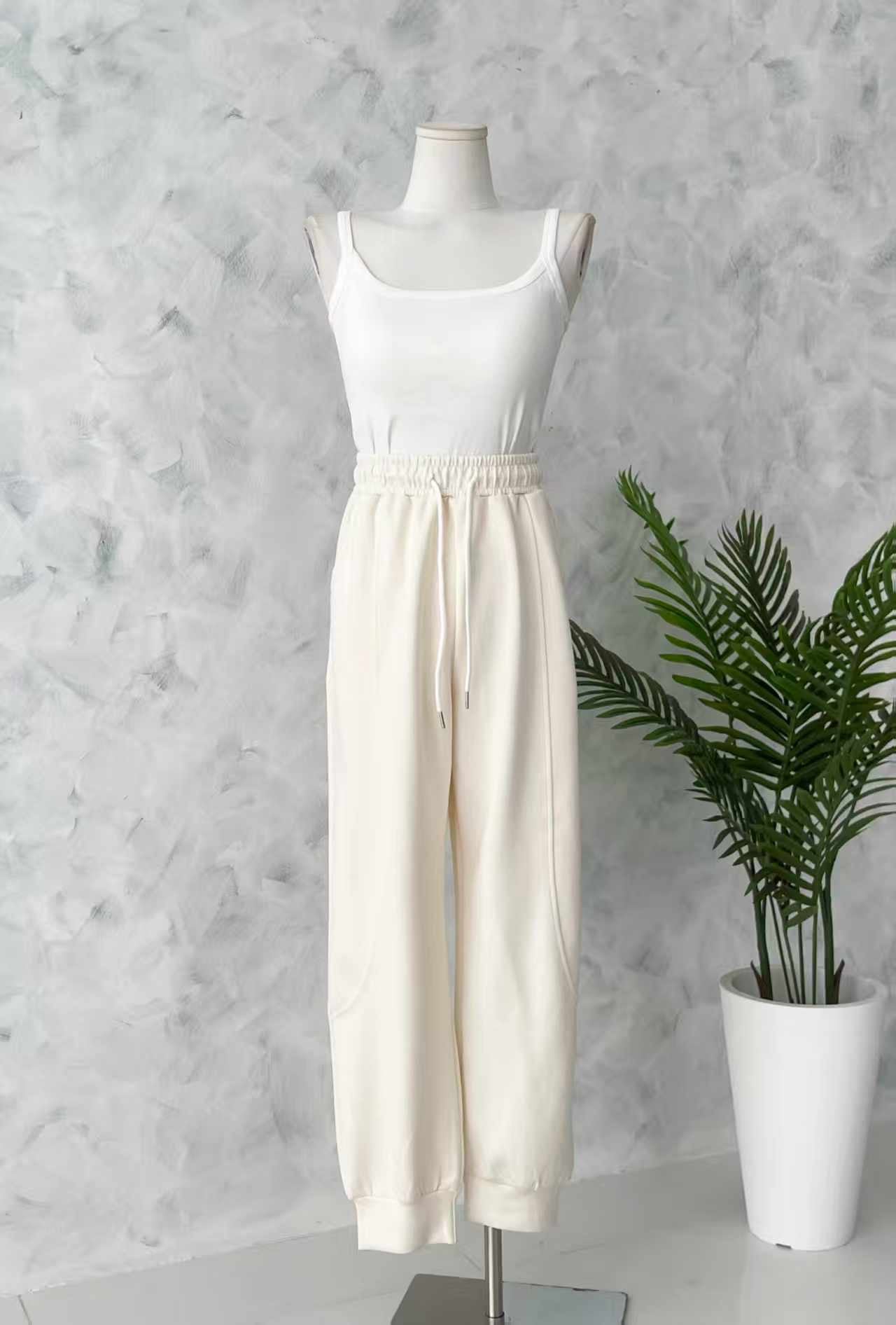 【L1192-1】⚡补货预订款⚡高品质空气棉松紧腰弹力运动休闲长裤，有口袋 ❤️❤️