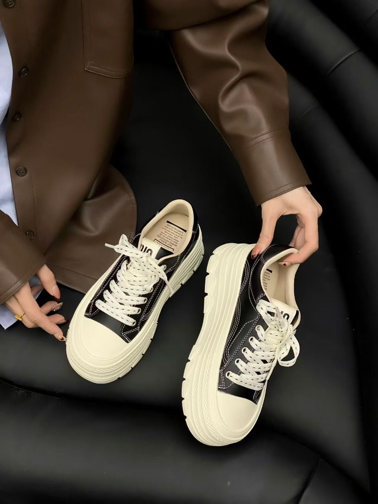 【R7711-1】🔅精选预售款🔅质量韩系街头风复古厚底增高饼干鞋子 ❤️