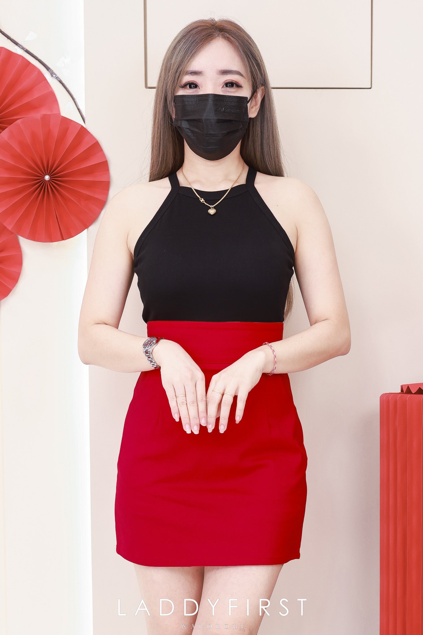 【S2129】【网站福利款✨】独家爆款高品质简约百搭款A字西装高腰裙子，内层有里布短裤，有口袋 ❤️❤️ 【C-R3-C4】