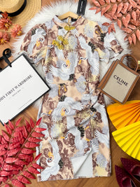 【D3313】独家爆款国潮仙鹤高端唐装旗袍连身裙子【B-R3-C2】