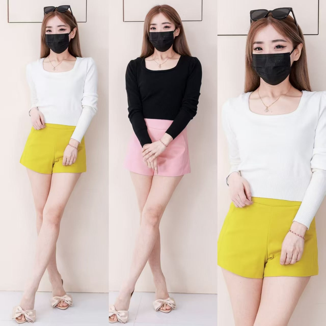 【S80194】🧧 宠粉福利回馈 🧧 【LFW独家爆款】万能西装高腰休闲百搭短裤，有口袋 后中拉链，内层加里布【B-R2-C2】