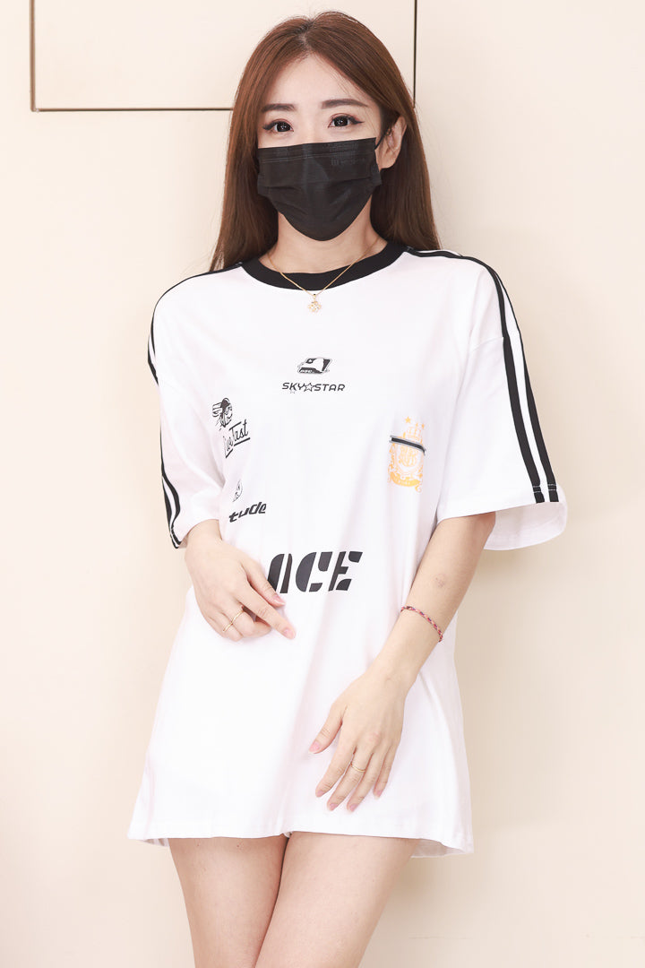 【O9546】高品质宽松休闲拼色OVERSIZE TEE ❤️【H】