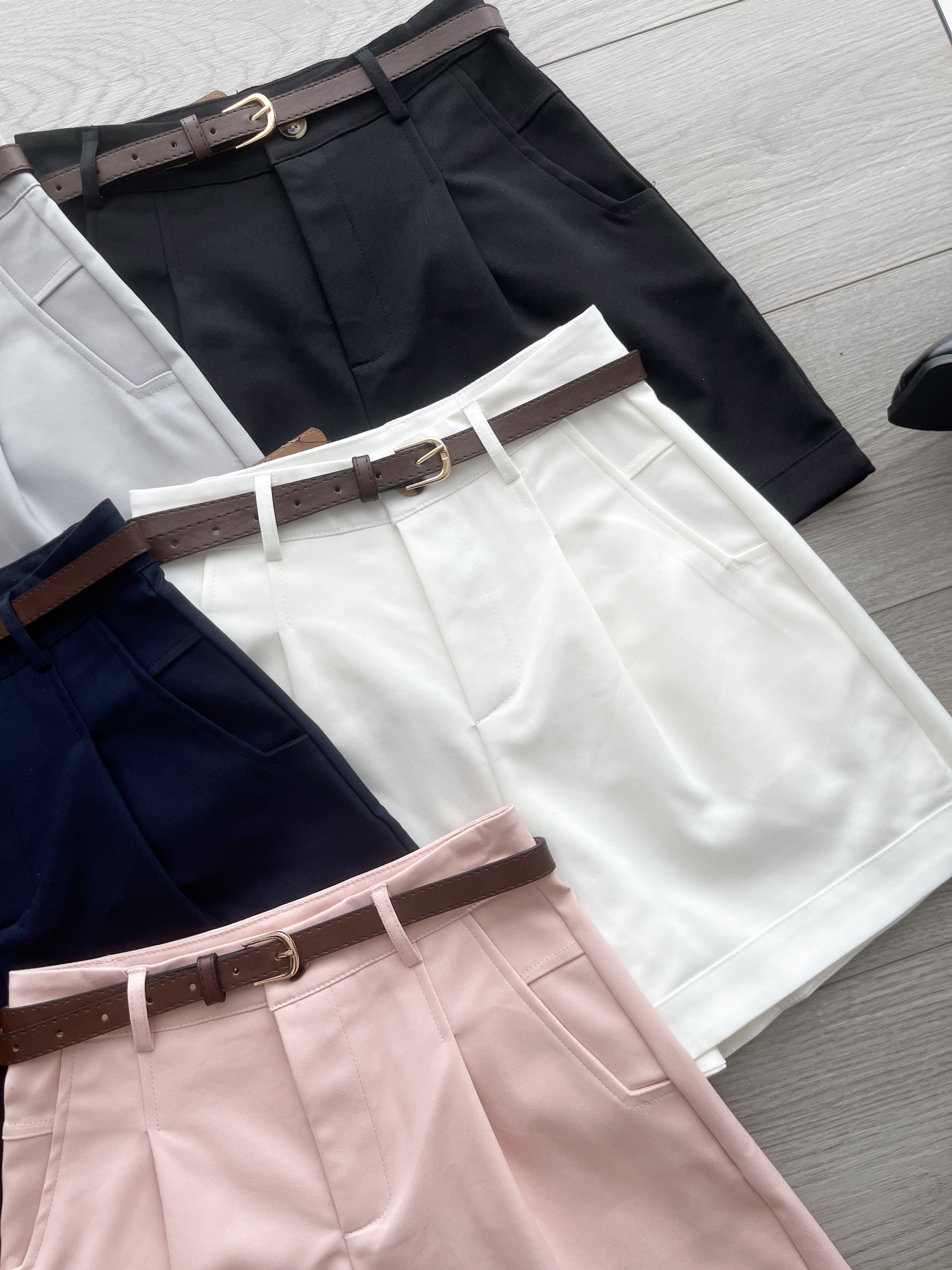 【S82532】高品质简约时尚西装高腰显瘦百搭短裤，搭配附送腰带，有口袋 ❤️❤️