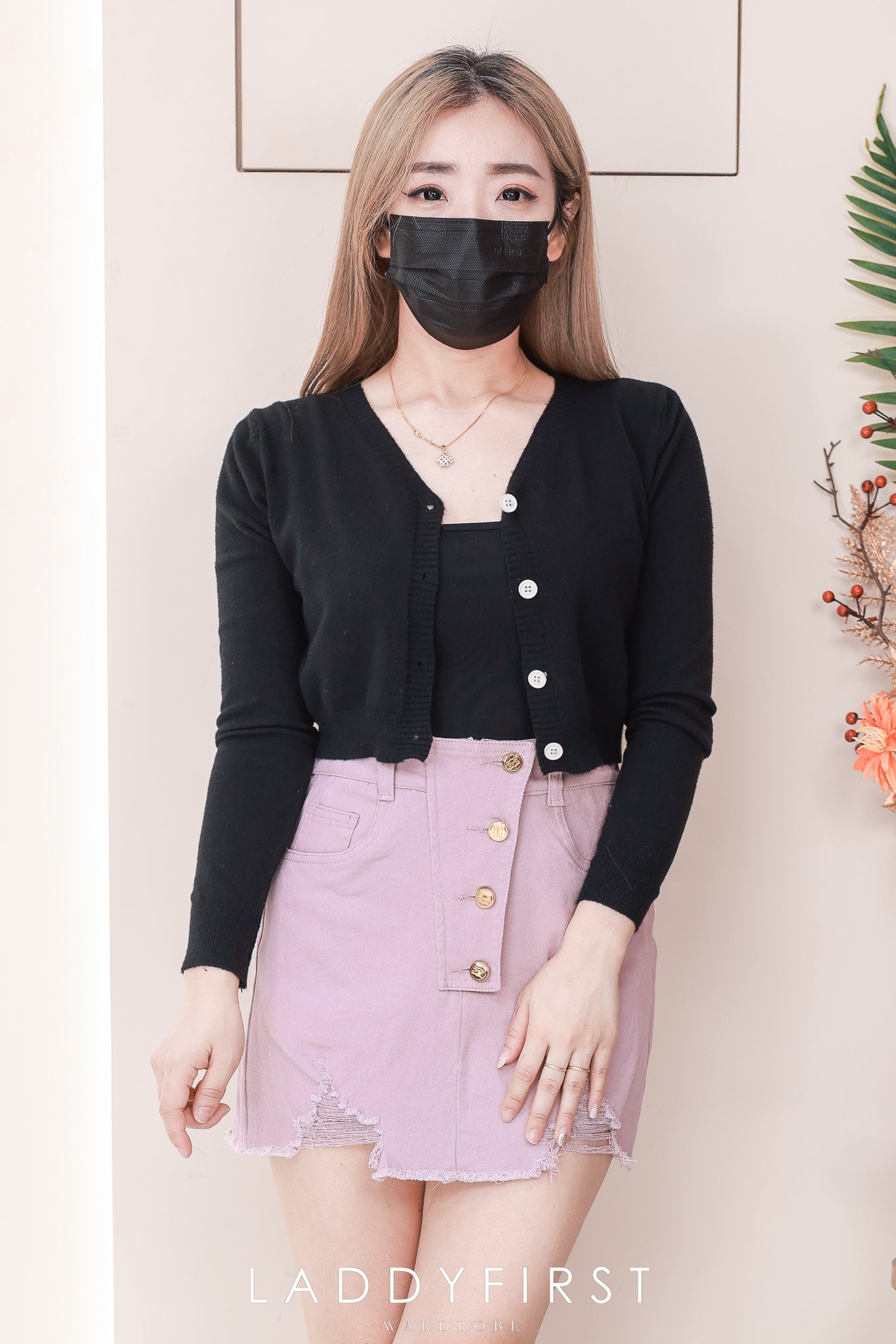 【S121537】高品质设计破洞边牛仔COTTON  JEANS高腰百搭裙子，后腰伸缩弹力有口袋 ❤️❤️【D-R1-C6】