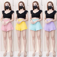 【S3380】【LFW独家小圆饼】高品质阔腿蓬蓬百褶显腰西装高腰百搭短裤，内层包臀防走光里布短裤 ❤️❤️【A-R3-C3】