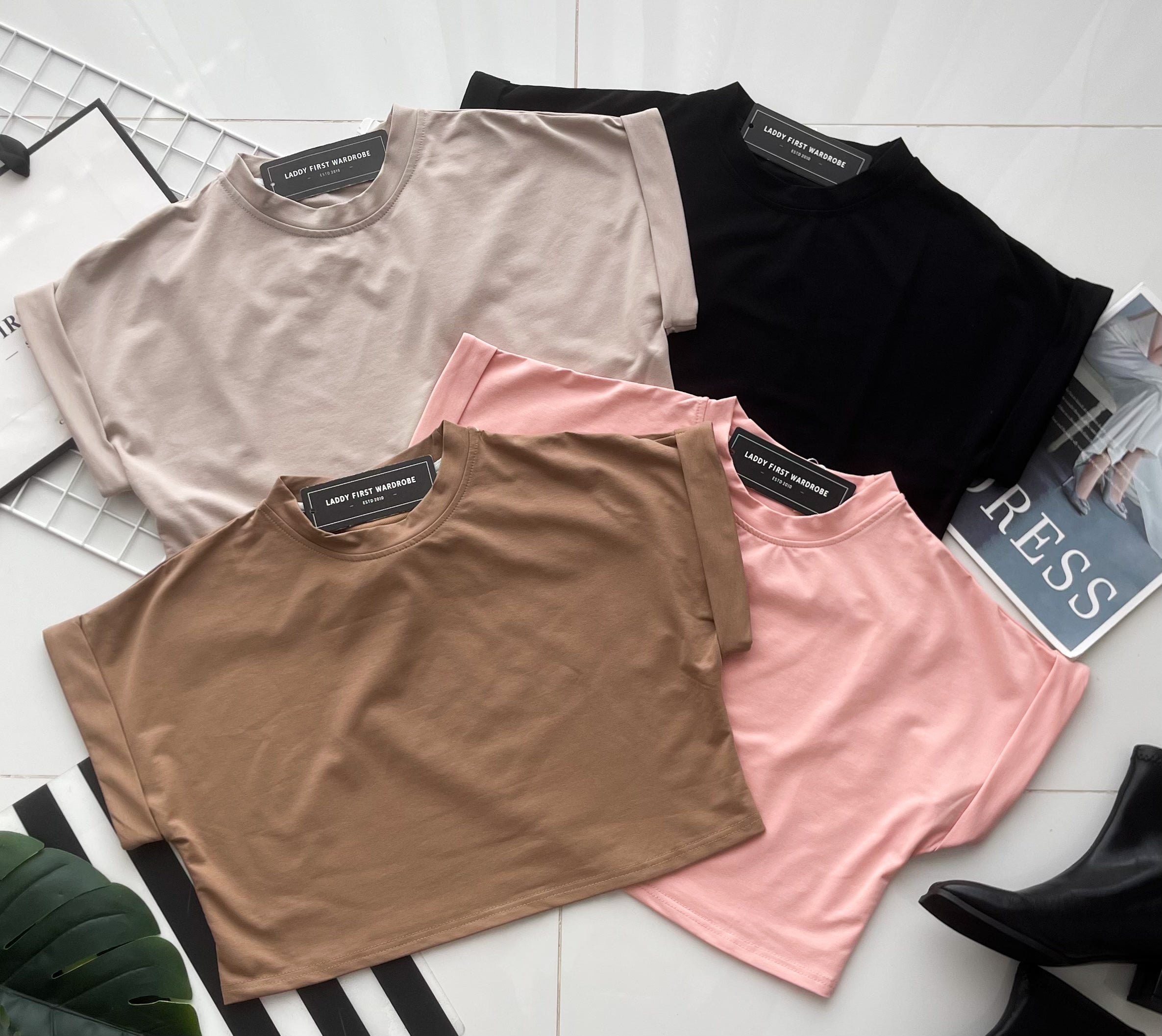 【T80525】高品质纯棉弹力短版宽松舒服短袖百搭上衣 ❤❤