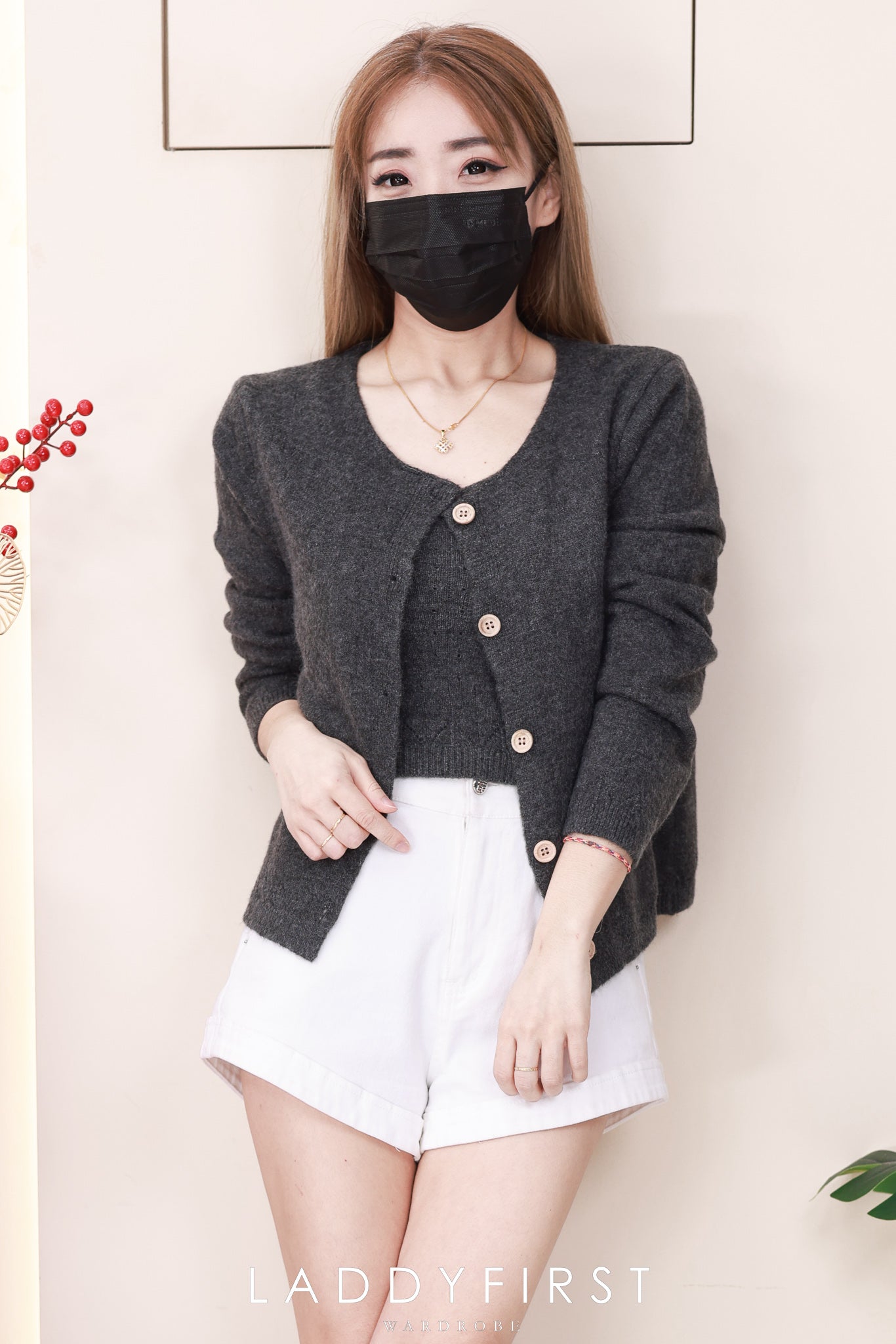 【T2668】高品质韩式宽松版简约穿搭毛绒针织长袖外套➕内搭上衣❤❤