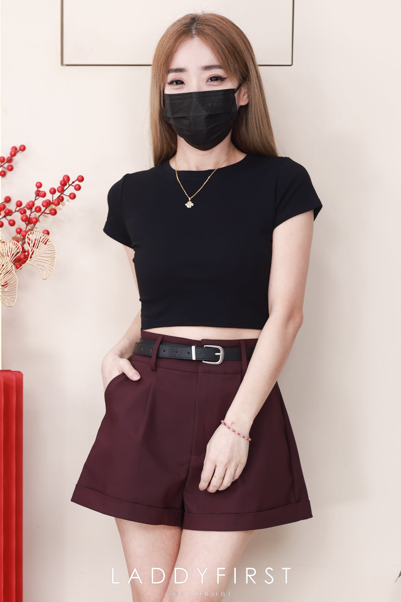 【S6961】高品质简约时尚西装垂感高腰显瘦百搭短裤，搭配附送腰带，有口袋 ❤️❤️