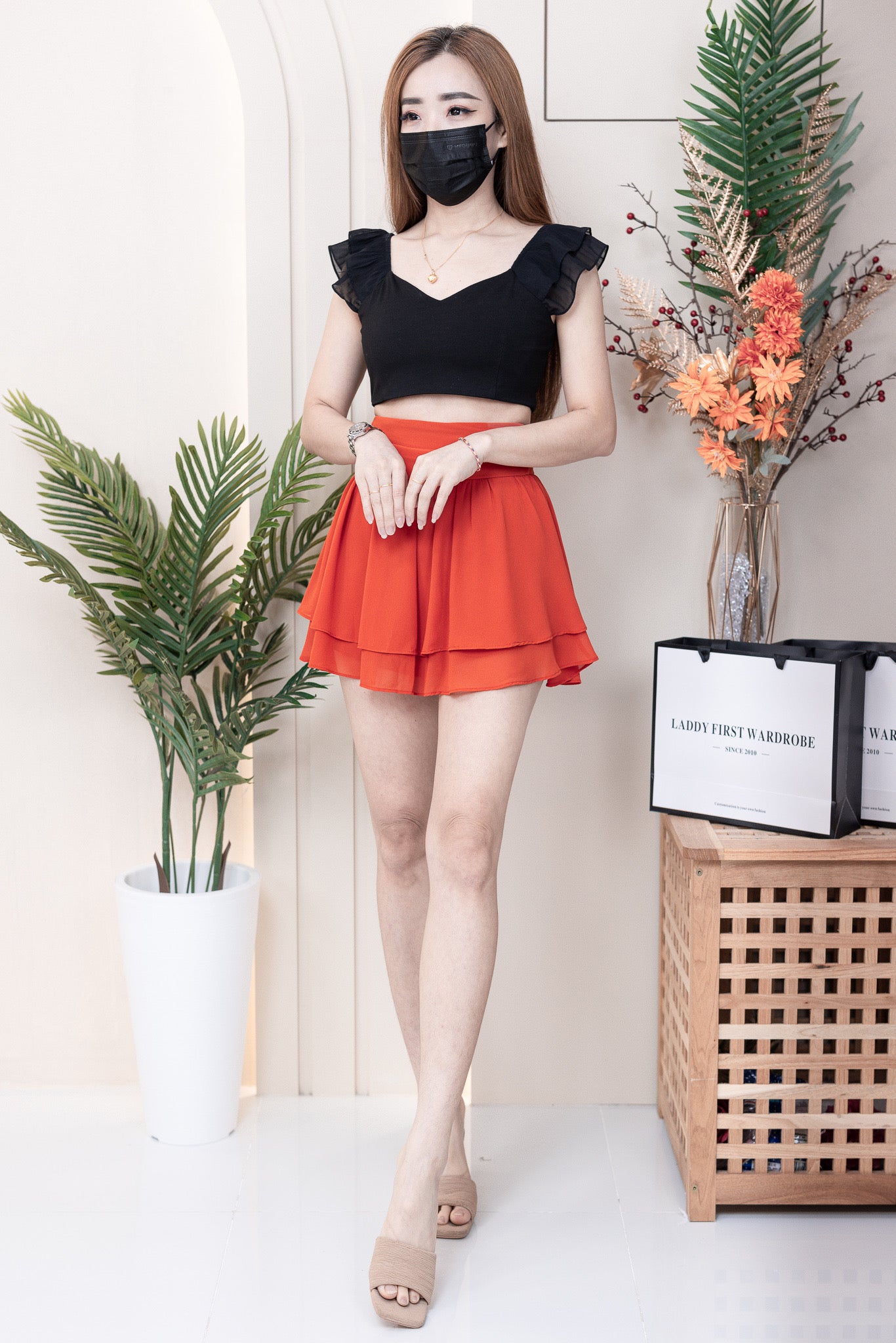 【S681131】‼️爆单王再次到货‼️【独家小圆饼】高质量西装拼雪纺蓬蓬高腰裙子【A-R3-C4】