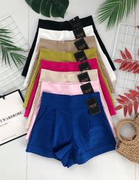 【S6422】✨独家爆单王✨ 独家定制款高品质简约日常西装万能高腰阔腿百搭短裤，有口袋 后中拉链 ❤️❤️ 【D-R1-C4】