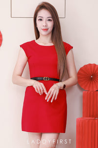 【D5889】高品质气质建议款圆领出袖西装连身裙子，有口袋 ❤❤【B-R1-C3】