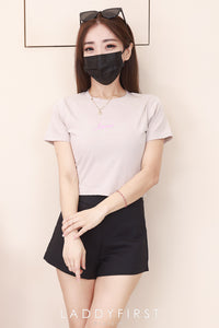 【T83299】高品质love字体刺绣纯棉弹力短袖日常休闲百搭上衣 ❤❤【A-R1-C2】
