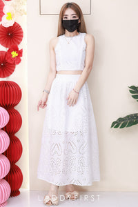 【SS21768 / 37695】高品质仙气高级感桐花套装 无袖桐花上衣➕桐花高腰长裙❤️❤️ 【A-R1-C4】