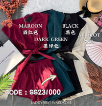 【SS231000】高质量时尚西装套装 正肩无袖上衣➕西装高腰短裤，有口袋 【A-R2-C2】