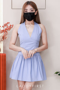 【D520216】高品质拼接V领网纱雪纺无袖连身裙子 ❤❤ 【A-R1-C5】