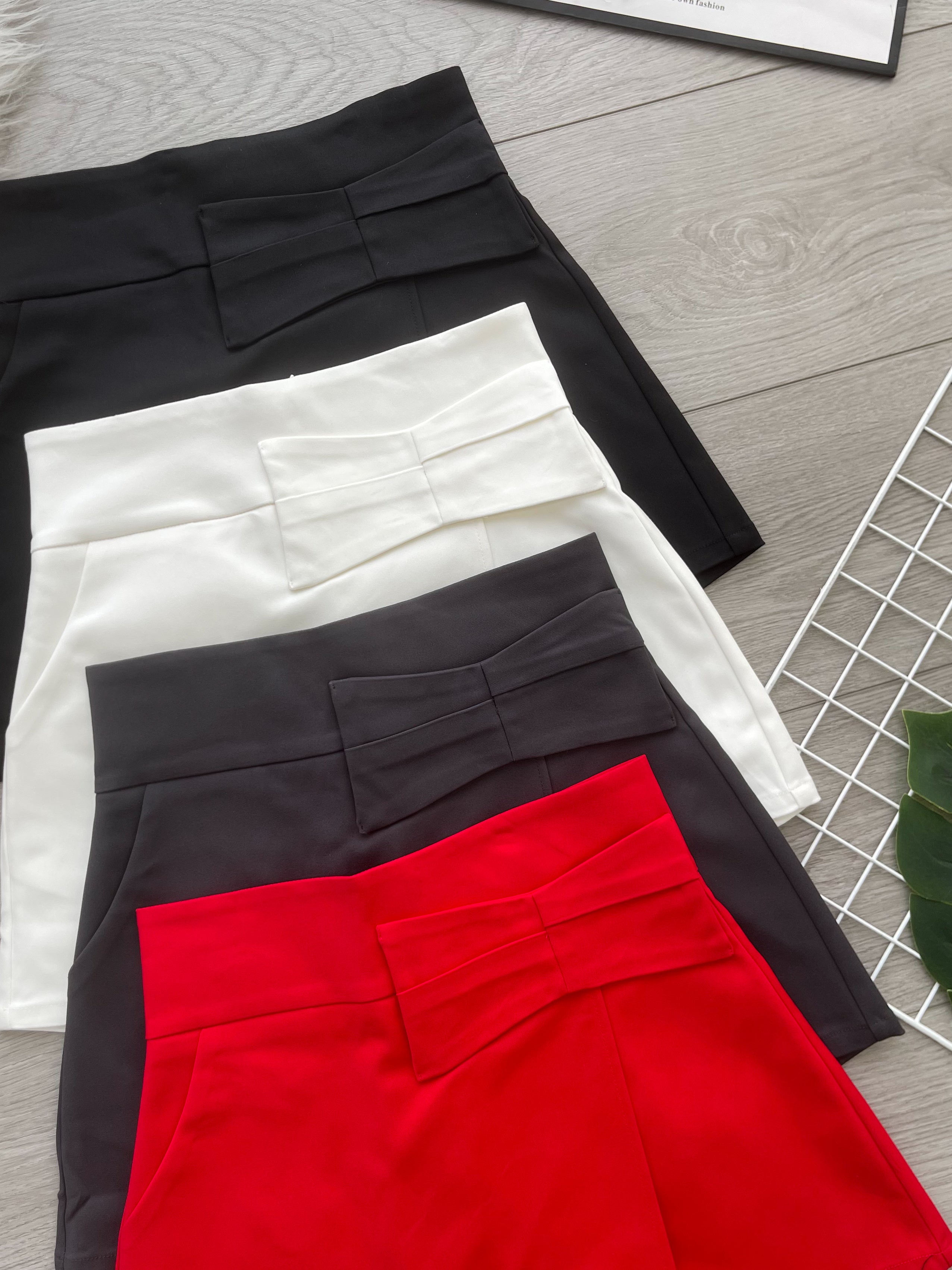 【S2664】高品质简约时尚蝴蝶结设计前裙后裤西装高腰百搭裤裙，有口袋 ❤️❤️