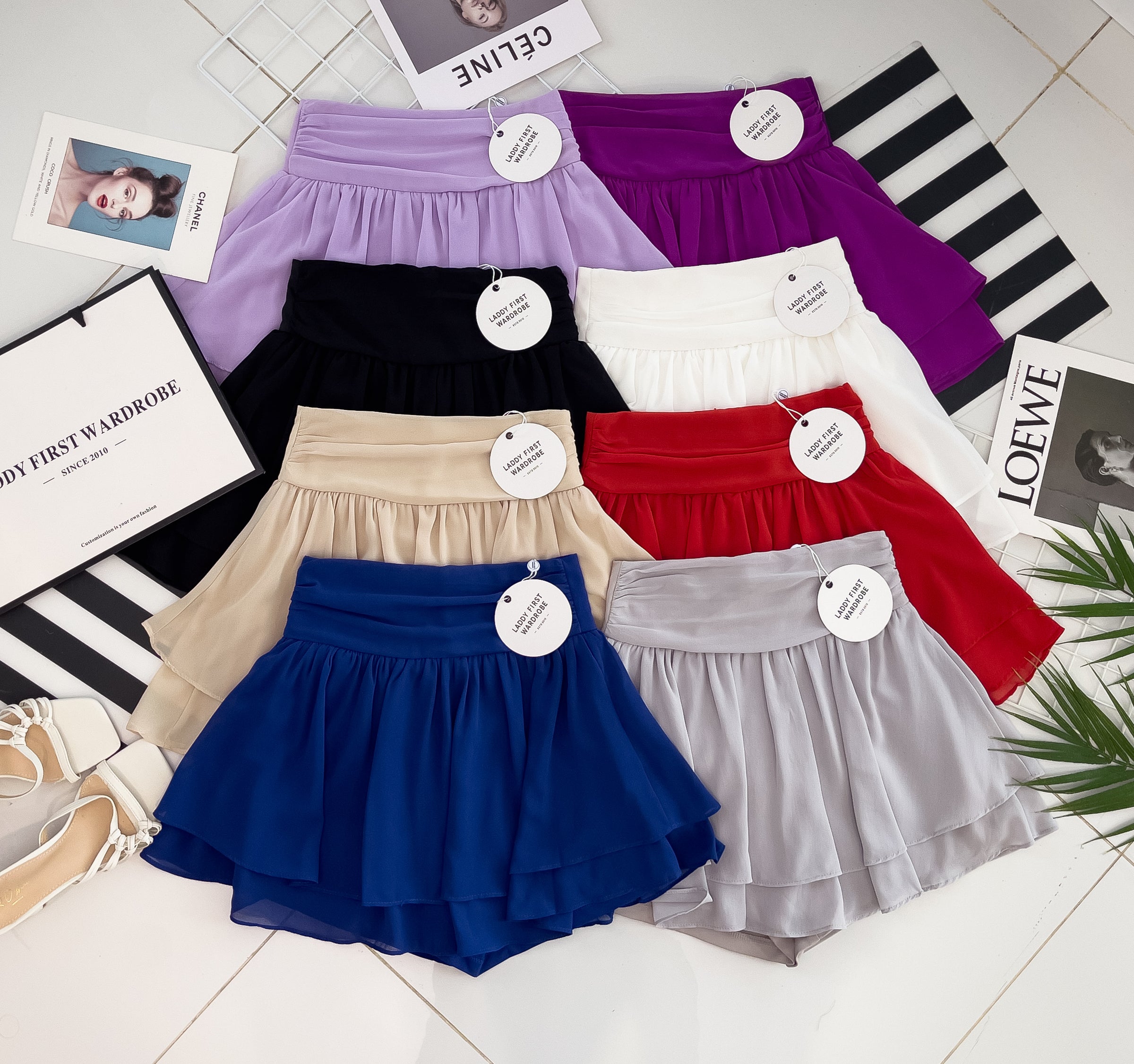 【S681131】‼️爆单王再次到货‼️【独家小圆饼】高质量西装拼雪纺蓬蓬高腰裙子【A-R3-C4】