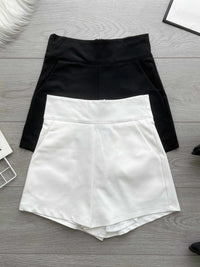 【S7885】【网站福利款✨】独家爆款【万能爸爸】西装高腰百搭短裤，后中拉链有口袋【B-R2-C6】