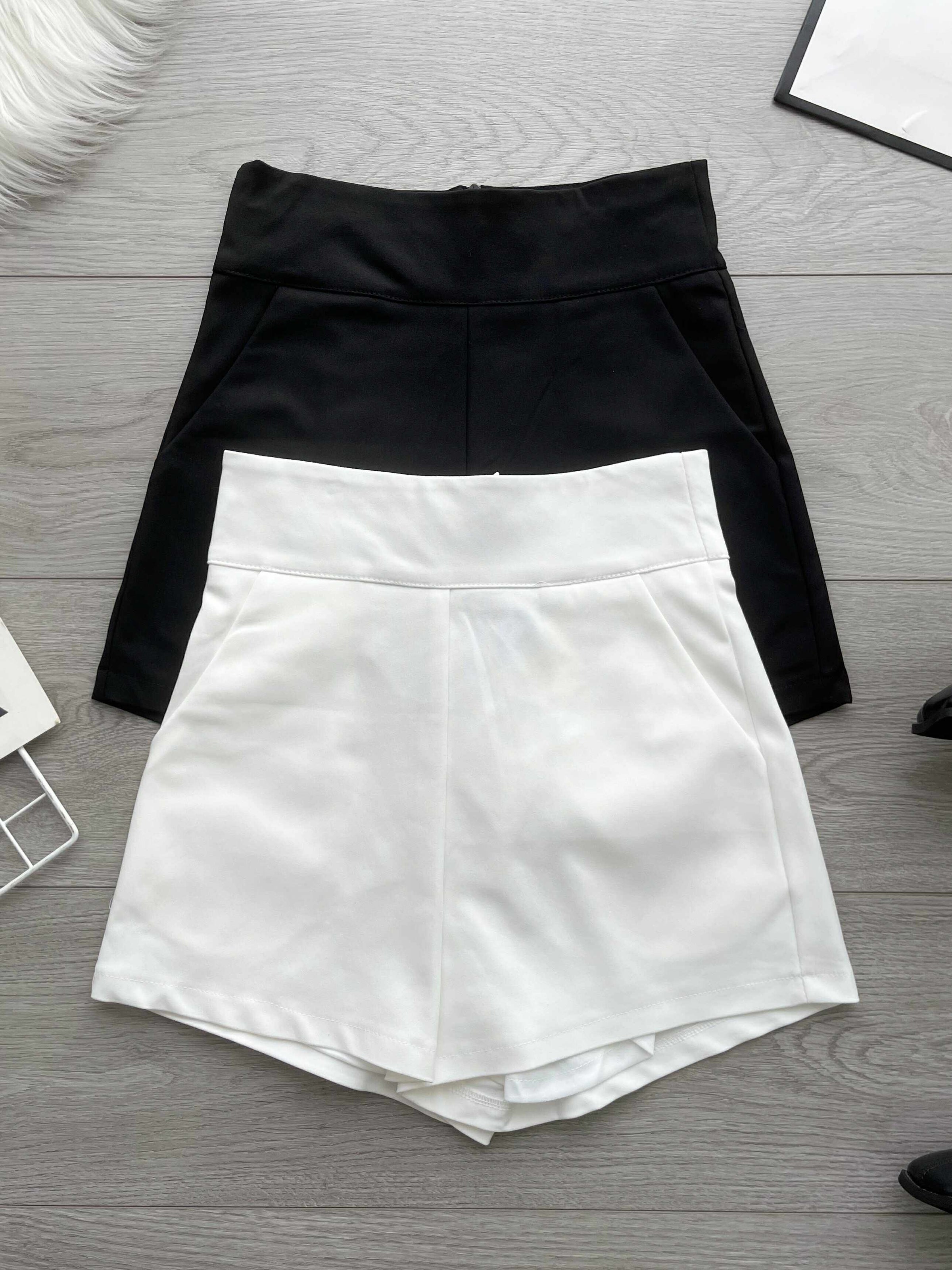 【S7885】【网站福利款✨】独家爆款【万能爸爸】西装高腰百搭短裤，后中拉链有口袋【B-R2-C6】