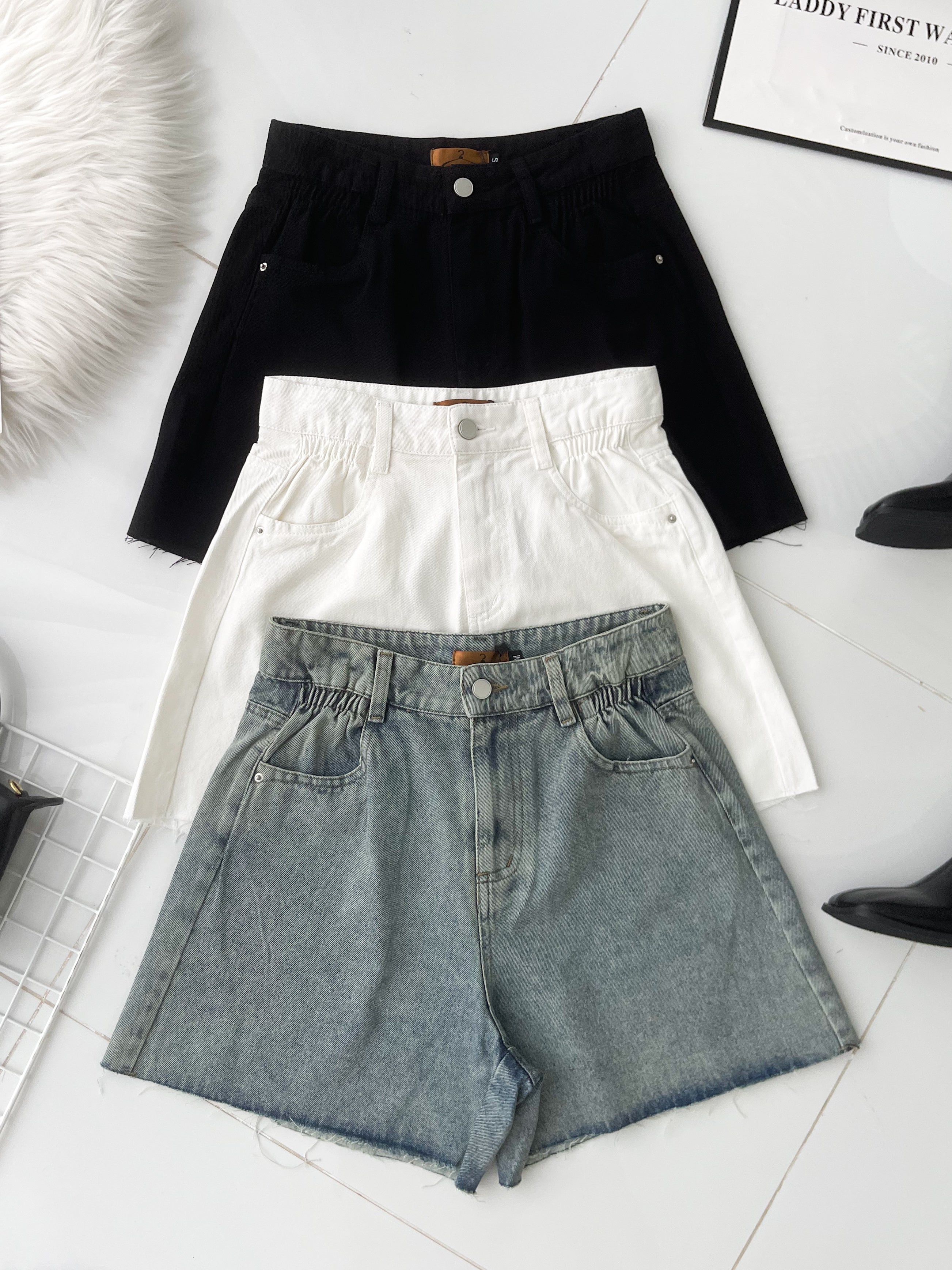 【S121573】高品质简约日常休闲百搭牛仔短裤，有口袋 ❤️❤️
