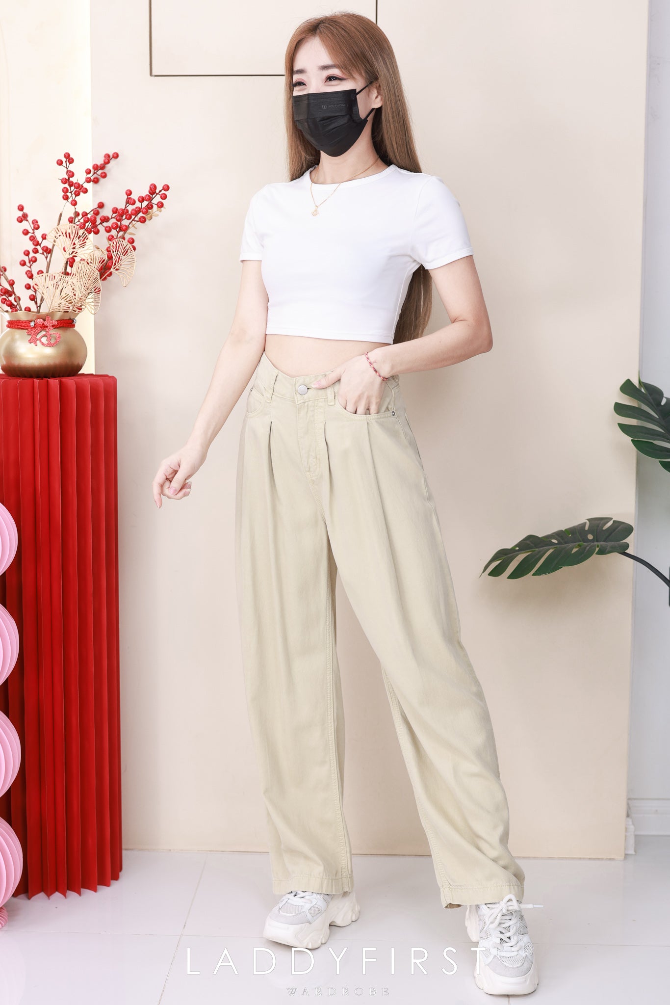 【L3580】高品质气质天丝牛仔直筒阔脚高腰百搭长裤，有口袋 ❤️❤️