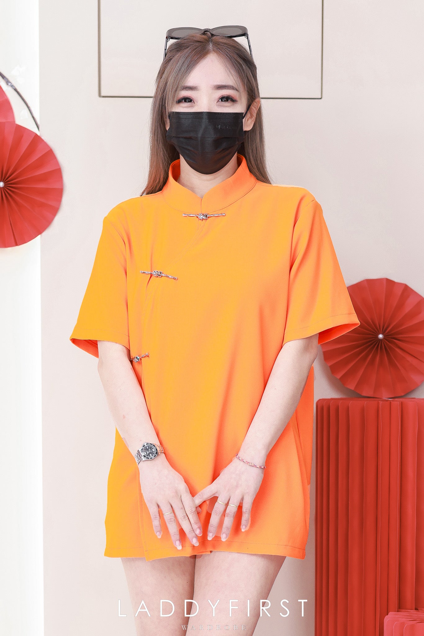 【T3482】【LFW独家小圆饼】高品质男女同款西装短袖金属盘扣唐装旗袍上衣，有口袋 ❤️❤️