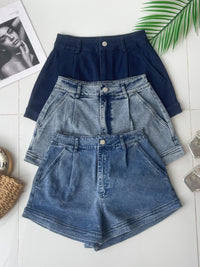 【S83101】高品质不包臀显瘦高腰简约日常COTTON JEANS牛仔百搭短裤，有口袋 ❤️❤️【D-R2-C1】