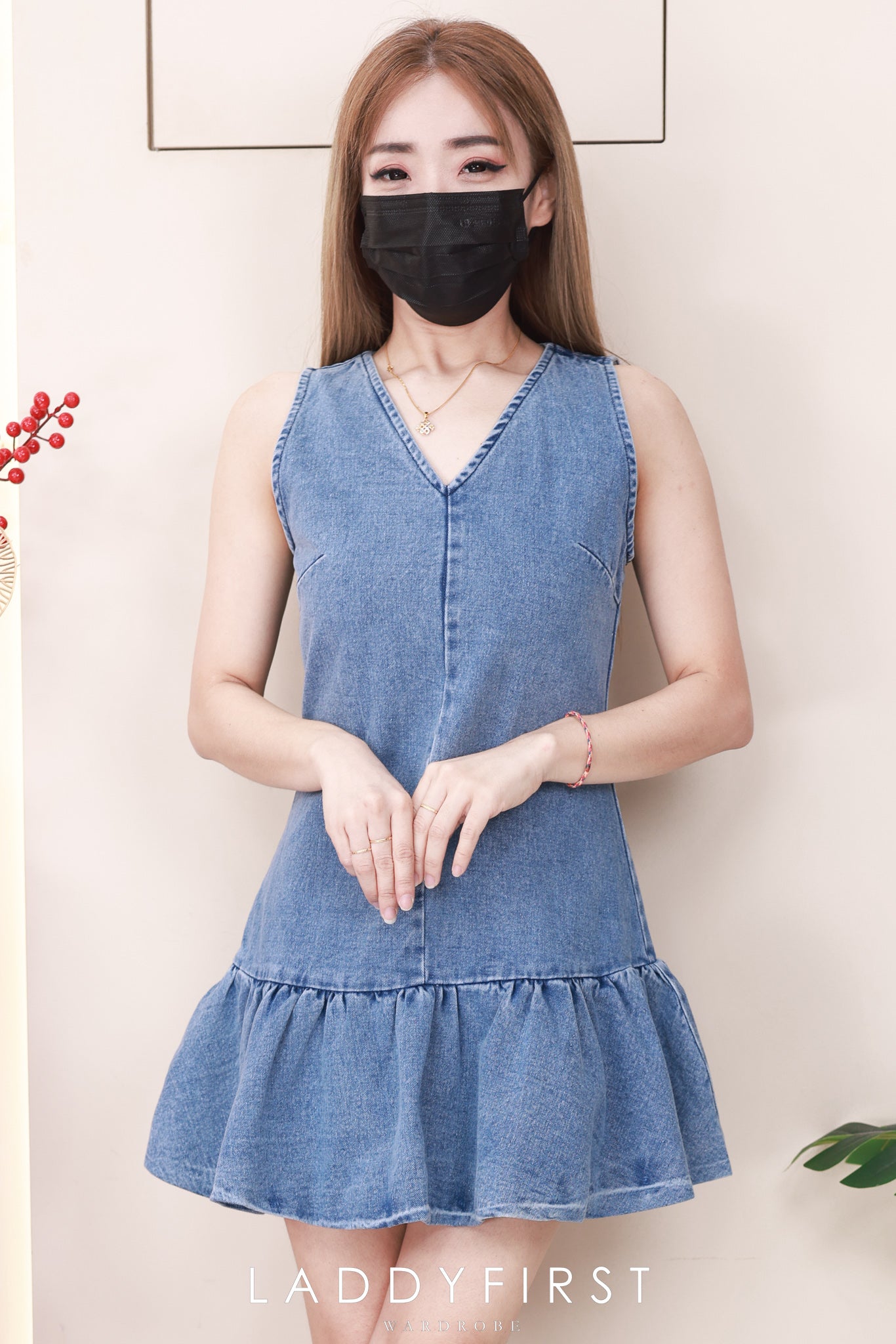 【D6901-1】⚡补货预订款⚡高品质欧美时尚宽松版慵懒风牛仔连身裙子 ❤❤