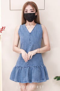 【D6901】高品质欧美时尚宽松版慵懒风牛仔连身裙子 ❤❤ 【A-R2-C1】